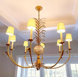 Creative Living Room Restaurant Lamps Brass Luxury Designer Luminaire Post-modern Handmade Old Unique Ring Chandelier