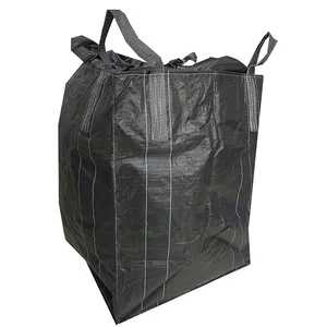 Op Maat Gemaakte Zwarte Fibc Jumbo Big Bag Pp Polypropyleen Geweven Maxi Bulk Superzak 1000Kg 1500Kg 1 Ton 1.5 Ton 2 Ton