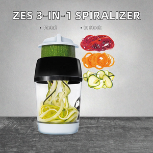 Wholesale ZES 3-in-1 Adjustable Stainless Steel <b>Vegetable</b> Spiralizer <b>Fruit</b> and <b>Tools</b> for Easy Slicing Metal <b>Tool</b> - Product Image 2