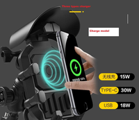 Support de téléphone portable pour moto TIEQI, chargeur sans fil Type-C, anti-vibration, amortisseur de chocs, support flexible pour vélo
