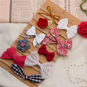 Baby Hair Accessories Girl Headbands New Born Infant Toddler Bow Nylon Hairbands