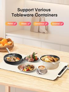 Plaque chauffante carrée en silicone souple, sans odeur, matériau de qualité alimentaire, pour table à manger domestique, à température constante, réglable - Product Image 3