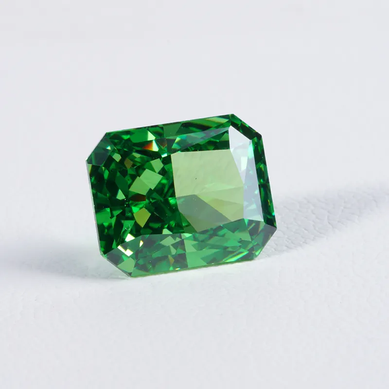 Starsgem glace fantaisie vente en gros lâche taille émeraude 6*8 7*9mm fantaisie couleur verte diamants à haute teneur en carbone