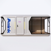 Conteneur de bureau modulaire de luxe de 20 ou 40 pieds, maisonnette préfabriquée portable, mini-cabane