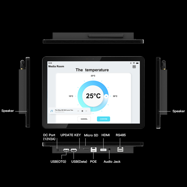Android POE Tablet 10.5 Inch RK3566 1920*1280IPS 4+64GB No Battery Wall Mount Smart Home Tablet
