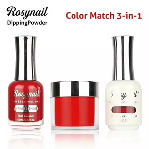 Kit 3 en 1 HEMA Free Vegan Semi Permanent Gel Match Acrylic Dip Powder y Polish Color Set profesionales para <span class=keywords><strong>uñas</strong></span> - Product Image 5