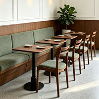 Combinaison Table et Chaise de Restaurant Western Vintage Style Hong Kong, Siège en Bois Massif Personnalisable, Usage Commercial, Thé, Dessert, Métal