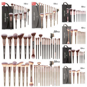 Hexue - Juego de 15 Brochas de Maquillaje con Logotipo Personalizado al por Mayor, con Brocha de Abanico, Brochas para Base Facial y Embalaje - Product Image 2