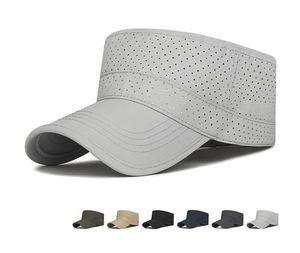 Quick-Drying Mesh Laser Hole Adjustable Breathable Vintage Fashion Flat Summer <b>Floppy</b> Brim Embroidered Short <b>Hat</b> Cap Promotion - Product Image 1