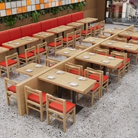 Ensemble table et chaises en bois moderne et simple pour salle à manger, bar, restaurant, restaurant de fondue, salon de thé, café et café-restaurant