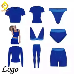 Custom Blank Solid Color 2 Piece Leggings Set Slim Fit Women's Set Sports Tight Two Piece Pants Set