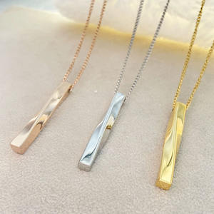 Hiphop kalung berputar, perhiasan kalung bentuk tali panjang persegi panjang untuk pria dan wanita - Product Image 3