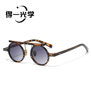 แว่นกันแดดกรอบกลม UV400 PC ป้องกันแสงแดดสำหรับผู้หญิง น้ำหนักเบา - Product Image 1
