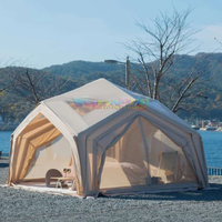 Grande tente gonflable de luxe pour 6 à 8 personnes, tissu Oxford, 2 chambres, tente gonflable imperméable, tente de camping gonflable d'extérieur