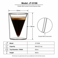 Mug à thé en verre borosilicate résistant à la chaleur, design personnalisé, échantillon gratuit, tasse à café à double paroi, verres à double paroi