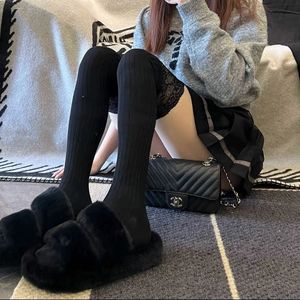 Bas au-dessus du genou avec bordure en dentelle pour femmes, bas noirs à rayures verticales, style japonais doux, mode JK - Product Image 2