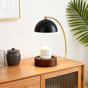 Lampe chauffe-bougie minimaliste en forme d'arc avec base en <span class=keywords><strong>bois</strong></span> pour bougies parfumées, décoration d'intérieur - Product Image 1