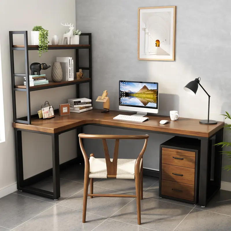 2021 नई डिजाइन प्राचीन घर कार्यालय डेस्क ठोस लकड़ी चेरी अखरोट <span class=keywords><strong>त्रिकोण</strong></span> सी आकार कार्यालय की मेज