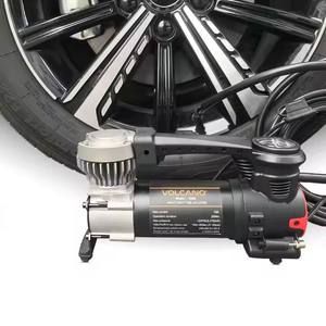 Compresseur d'air portable 12V en alliage d'aluminium pour voiture, mini <span class=keywords><strong>pompe</strong></span> de gonflage de pneus avec lumière d'urgence - Product Image 4