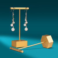 Présentoir à boucles d'oreilles créatif en métal doré Zhongmeida, support de rangement pour bijoux pour femmes, pas un coffret cadeau, accessoires photo pour diffusion en direct