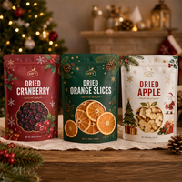 Sachet Doypack Personnalisé Imprimé pour Fruits Secs de Noël, Qualité Alimentaire, Refermable avec Fermeture Éclair, Idéal pour Emballage Cadeau de Snacks de Fêtes