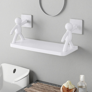 Einstöckiges Bohrfreies Eckregal aus Kunststoff Duschablage und Küchen- & Toilettenorganizer Badezimmerzubehör - Product Image 1