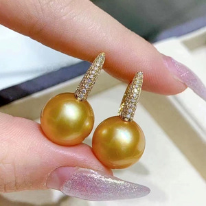 Base para Pendientes de Plata S925 con Perlas DIY, Hermosa Joyería de Plata con Cuentas Redondas de 9-12 mm, Modelo 21621 - Product Image 1