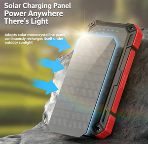 Batterie externe <span class=keywords><strong>solaire</strong></span> 20000mAh 22.5W avec charge rapide PD, câbles intégrés, double lumière, <span class=keywords><strong>chargeur</strong></span> <span class=keywords><strong>portable</strong></span> en plastique pour extérieur - Product Image 2