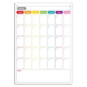 Calendrier magnétique personnalisé pour réfrigérateur, tableau blanc magnétique mural, autocollant d'apprentissage, planificateur mensuel, tableau de messages hebdomadaire - Product Image 2