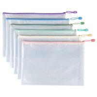 Sac de fichiers en PVC A4 robuste pochette à fermeture éclair en maille transparente organisateur de documents de grande capacité fournitures scolaires de bureau