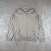 Hoodie Boxy French Terry 320gsm Kualitas Tinggi Warna Abu-abu Tekstur Matte Model Drop Shoulder Gaya Street Fashion Pria