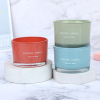 Vente en gros Récipient de pot à bougie en verre recyclé écologique Pot de tasse à bougie en verre aux couleurs de Noël