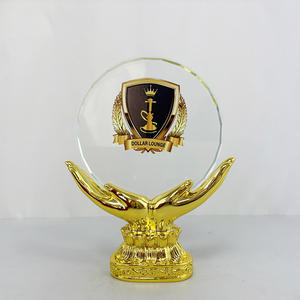 Manecillas doradas <span class=keywords><strong>de</strong></span> resina con placa circular <span class=keywords><strong>de</strong></span> cristal transparente Trofeo <span class=keywords><strong>de</strong></span> premio - Product Image 6