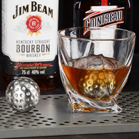 Cubes de refroidissement en acier inoxydable Cube de glace réutilisable Balle de golf Pierres de glace pour boissons avec pince à glace pour pierre à whisky
