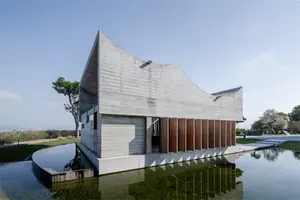 Lokasi museum kekuatan tinggi Veneer kayu beton papan beton ubin dekoratif untuk pelapis dinding eksterior batu