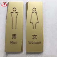 Panneaux muraux personnalisés en acier inoxydable pour salle de bain, intérieurs/extérieurs, découpés au laser, pour toilettes, plaque de métal durable