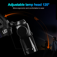 Lampe frontale de plongée professionnelle portable pour travaux sous-marins 50M, éclairage amphibie T6, orientable à 120 degrés