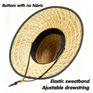 <span class=keywords><strong>Sombrero</strong></span> de <span class=keywords><strong>Paja</strong></span> Personalizado con Parche, 100% Natural, para Eventos Promocionales, Regalo, Exterior, Ala Ancha, sin Forro Inferior - Product Image 3