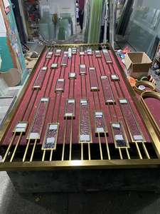 Homedeco Art Deco Indoor/Outdoor Kamer Divider Privacy Scherm Opvouwbare Houten Glazen Scherm Voor Thuis En Op Kantoor - Product Image 2