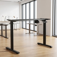 Cadre de table assis-debout électrique motorisé intelligent, à moteur unique et double colonne, pour bureau réglable en hauteur, en fer contemporain