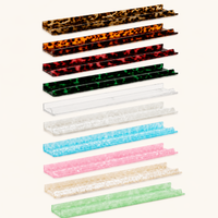 Pousseurs de Mahjong Américain en Acrylique Pliables et Portables de Luxe de 20 Pouces, Motif Écaille de Tortue, Accessoires de Mahjong en Gros en Stock