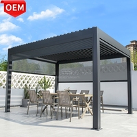 OEM Moderne Outdoor Bioklimatische Wasserdichte Dachlamellen-Gartenlaube Aluminium-Pergola