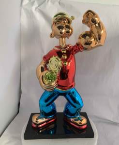 1 pcs Mẫu mạ mạ màu tùy chỉnh nghệ thuật điêu khắc 60cm vịt 40cm <span class=keywords><strong>Popeye</strong></span> trang trí bức tượng <span class=keywords><strong>Popeye</strong></span> DIY Home Deco - Product Image 6