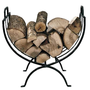 Black Metal Fireplace <strong>Log</strong> Holder Rack Fireset with Birch <strong>Logs</strong> <strong>Carrier</strong> and Tools 16x14x14inch Fireplace Accessories - Product Image 3