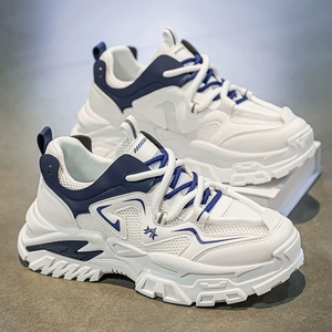 Mens Breathable Mesh <b>Sneakers</b> Trendy Dad Shoes Casual Sport Shoes Lightweight Running Shoes - Product Image 2