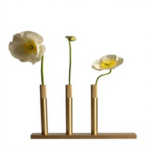 Minimalist Luxury Stainless steel Tabletop Vase Handmade Curved Design Gold Finish Decorative for home & office Display - Product Image 1