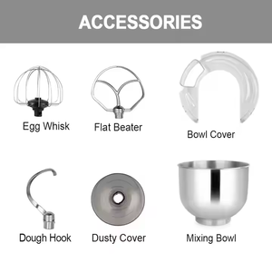 Mezclador de pie de acero inoxidable profesional de 4,7 L, equipo de cocina de masa para hornear alimentos eléctrico compacto para uso doméstico y hotelero - Product Image 6