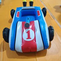 Nouveau Bouée de Natation Gonflable pour Enfants en Forme de Voiture en PVC avec Pompe Manuelle Tapis de Jeu Aquatique Portable pour l'Extérieur