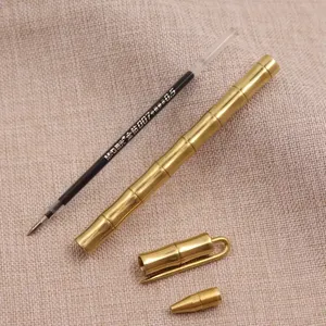 Bolígrafo de latón personalizado con elementos chinos, bolígrafo de bambú con clip dorado, regalo promocional para enviar al jefe - Product Image 2