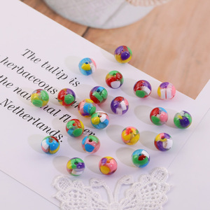 ลูกปัดเรซิ่นทรงกลมลายหินอ่อนสี ขนาด 12 มม. รูตรง สำหรับทำเครื่องประดับ DIY สร้อยข้อมือ สร้อยคอ และอุปกรณ์เสริม - Product Image 3